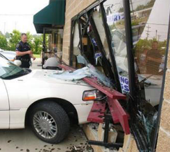 Car Crashed Through a Glass Window